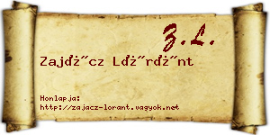 Zajácz Lóránt névjegykártya